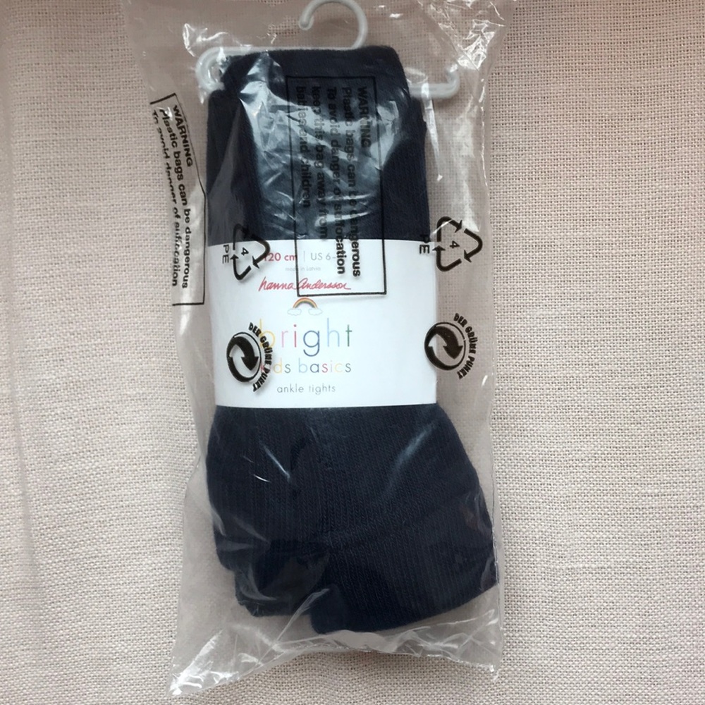 Hanna Anderson Navy ankle tights. Size 6-7